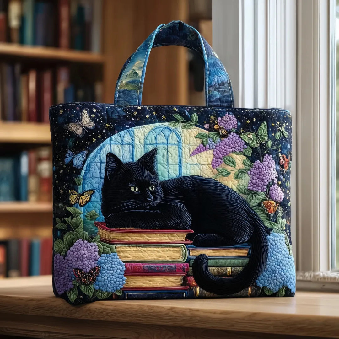 Bolso Hecho a Mano Chat Noir sobre Libros