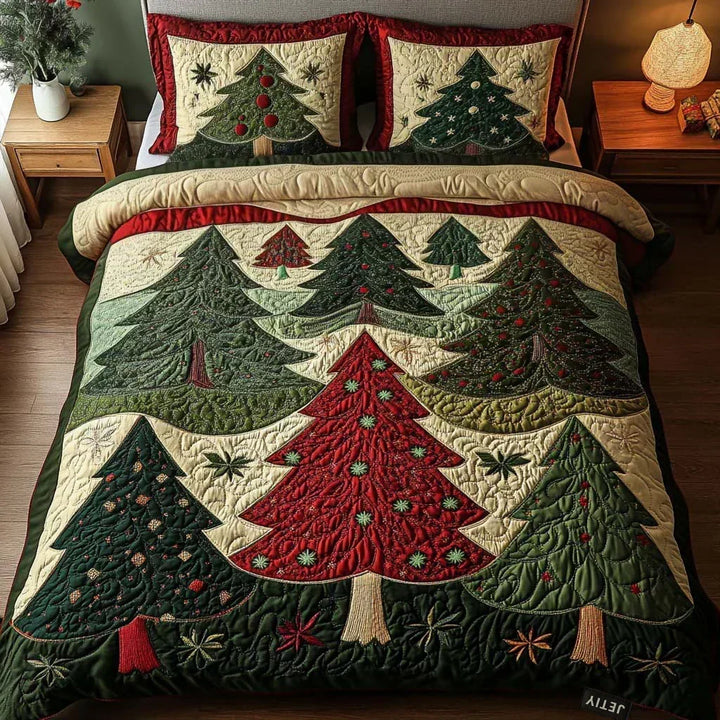Juego de Cama Acolchado de 3 Piezas – Bosque de la Alegría