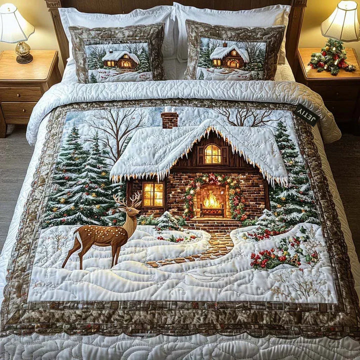 Juego de Cama Acolchado de 3 Piezas – Refugio Acogedor