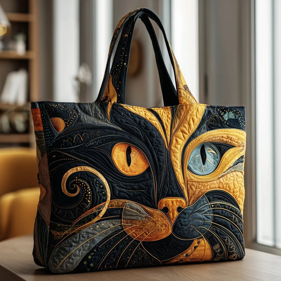 Bolso Tote Hecho a Mano de Gatos Místicos