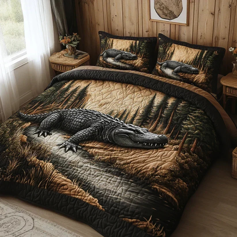 Juego de Cama Acolchado de 3 Piezas – Animales del Bosque