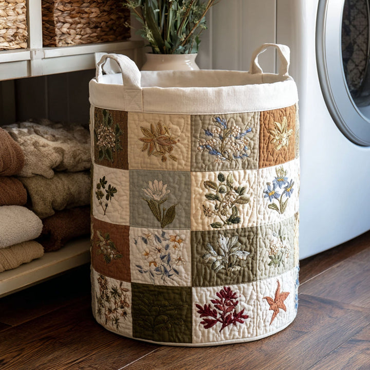 Cesta de Ropa Acolchada – con Flores de Estilo Clásico NCU0PTT735