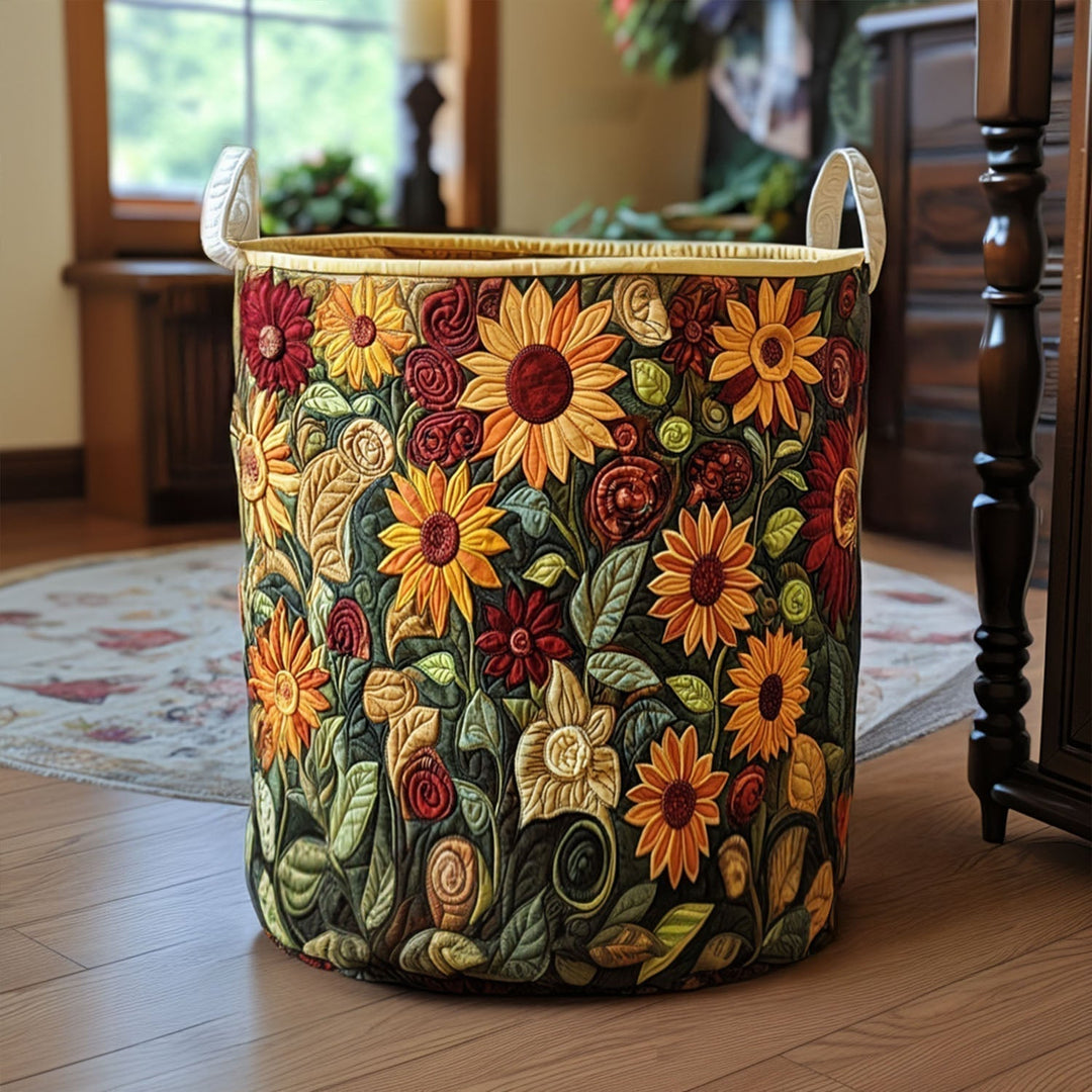 Cesta de Ropa Acolchada – con Diseño Floral NCU0PTT756