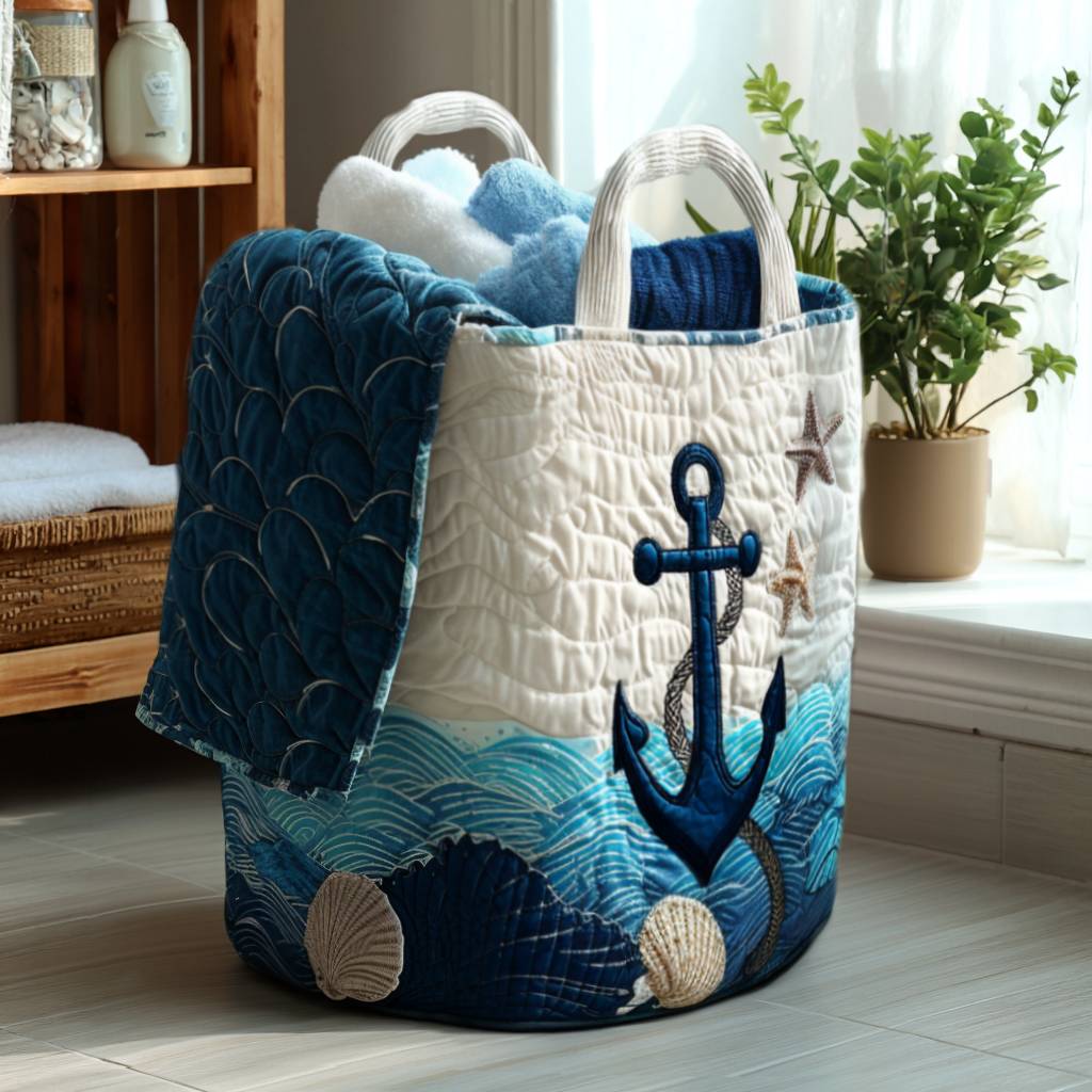 Cesta de Ropa Acolchada – con Motivo Marino NCU0PTT856