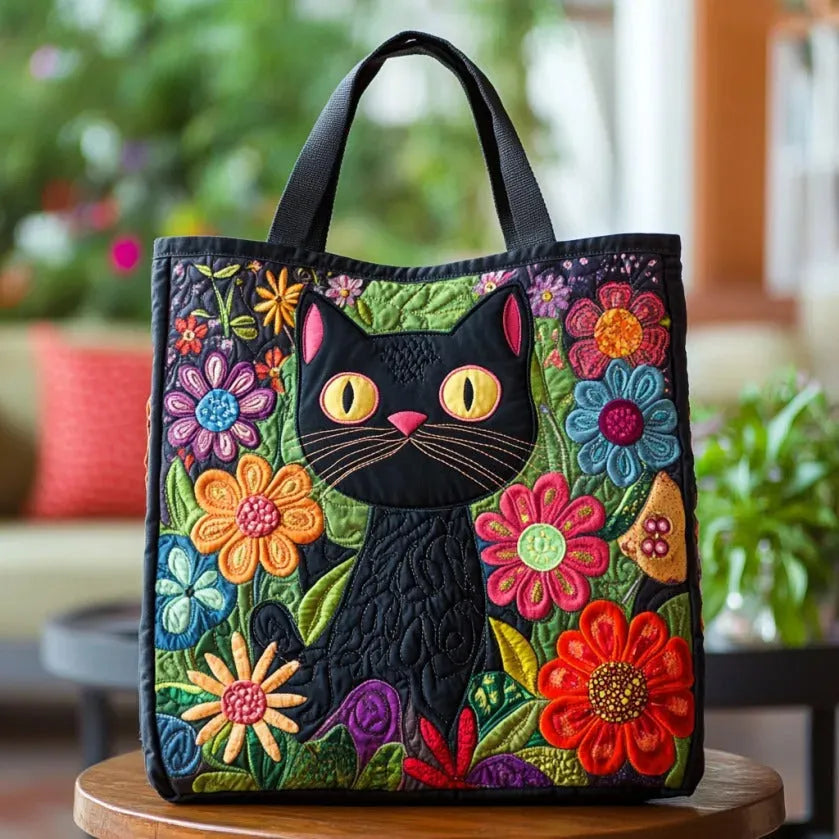 Bolso de Hombro Acolchado de Gatos Negros