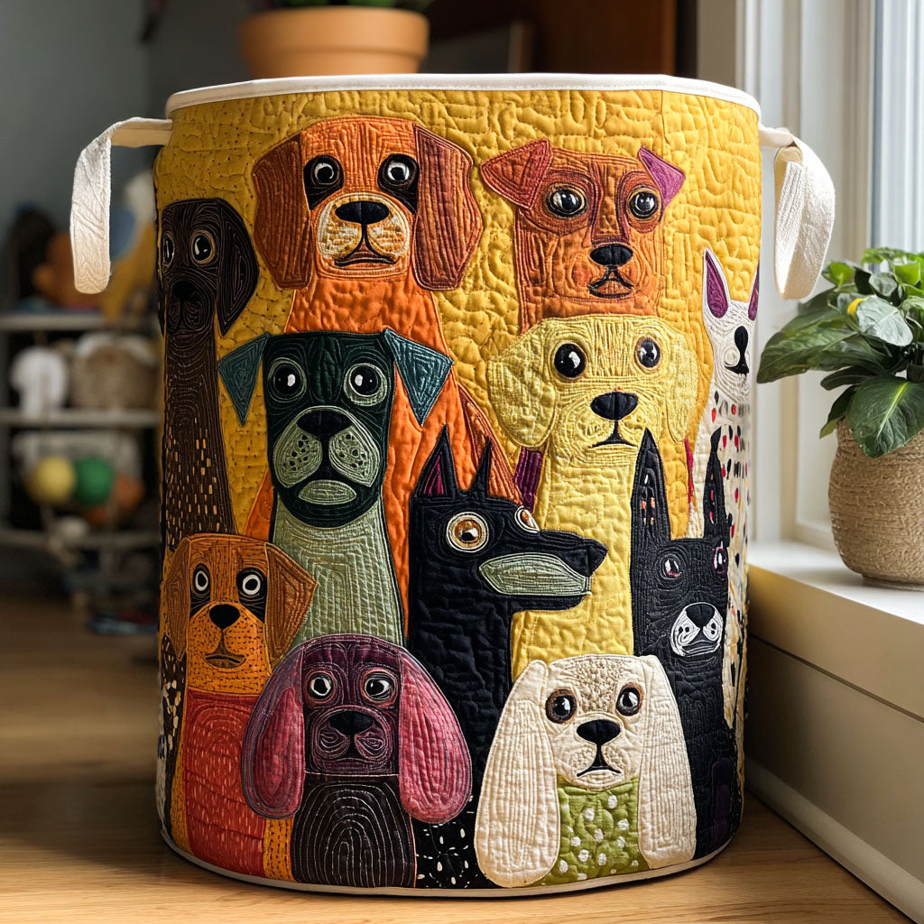 Cesta de Ropa Acolchada – con Motivo de Perro NCU0PTT1429
