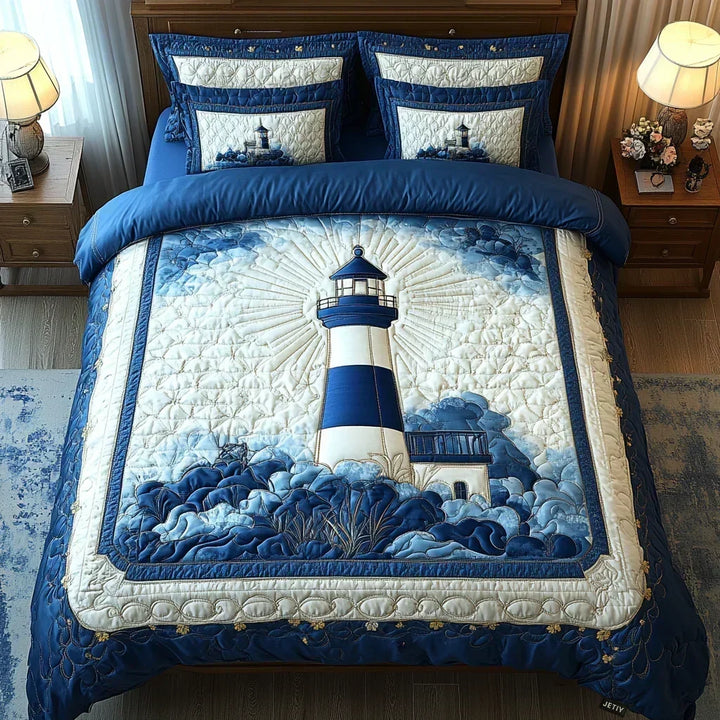 Juego de Cama Acolchado de 3 Piezas – Brisa del Faro