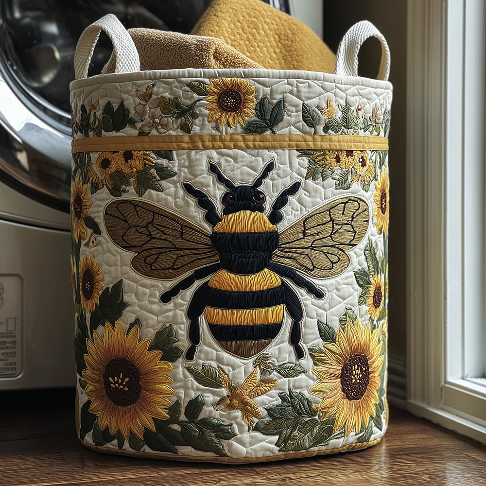 Cesta de Ropa Acolchada – con Abejas y Flores NCU0TH2998