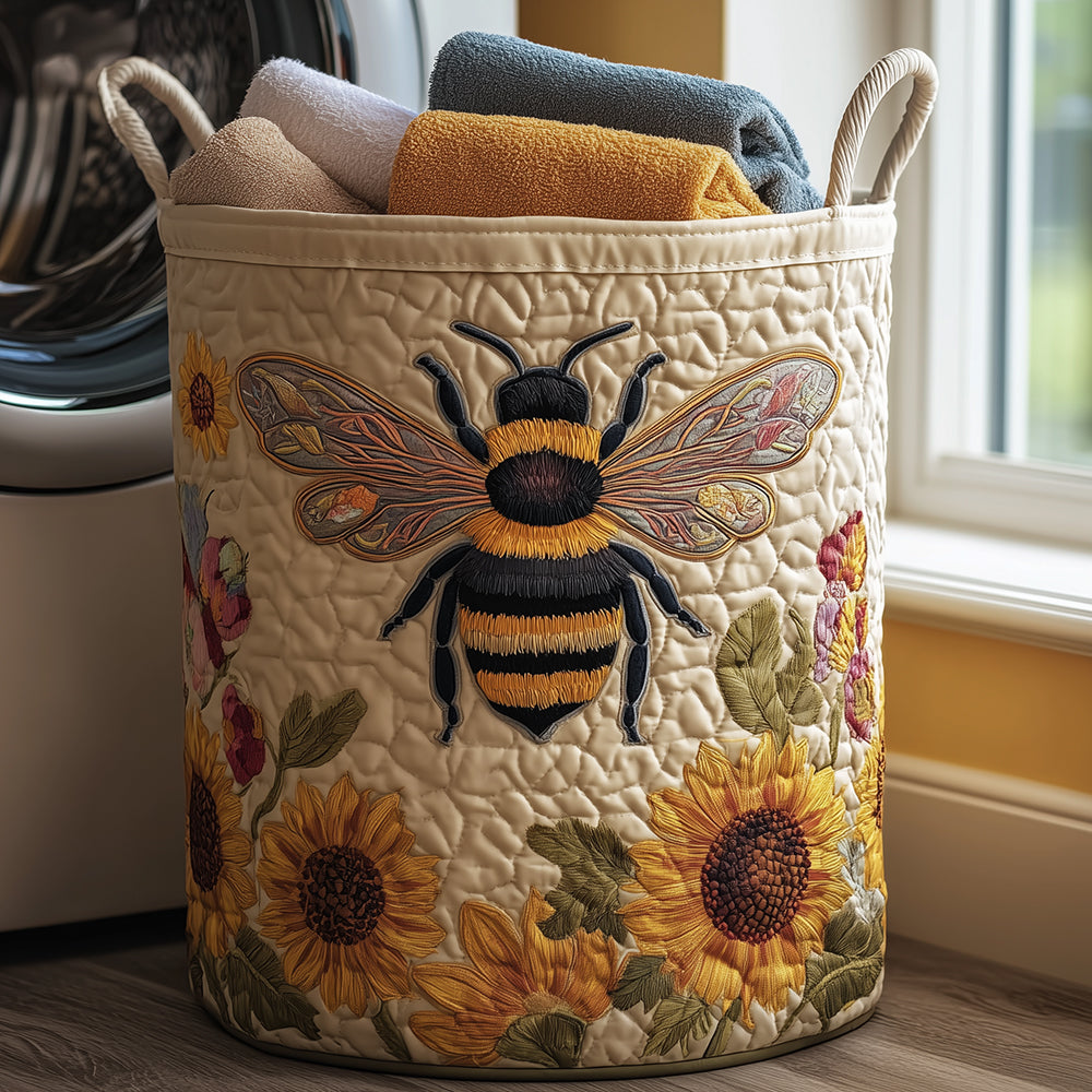 Cesta de Ropa Acolchada – con Abejas y Flores NCU0TH2999