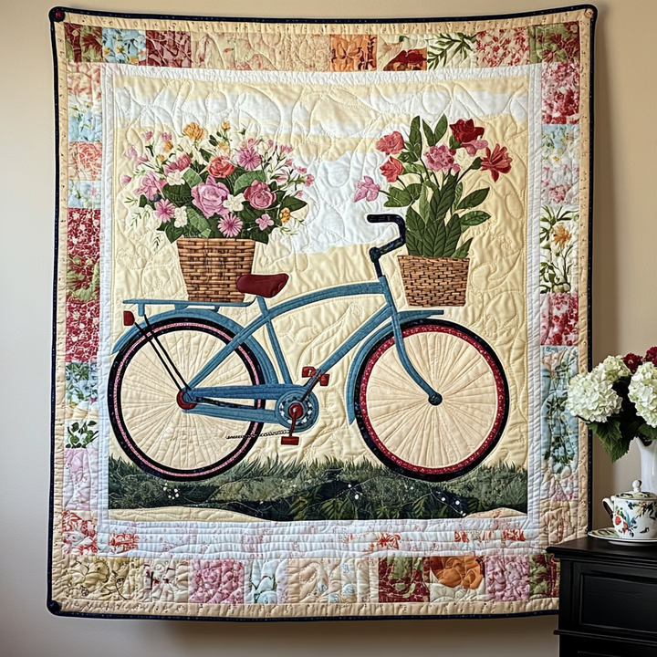 Tapiz Decorativo – Bicicleta Viaje Floreciente para Colgar NCU0TL1021