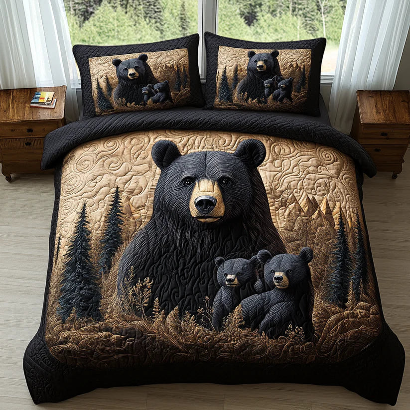 Juego de Cama Acolchado de 3 Piezas – Animales del Bosque