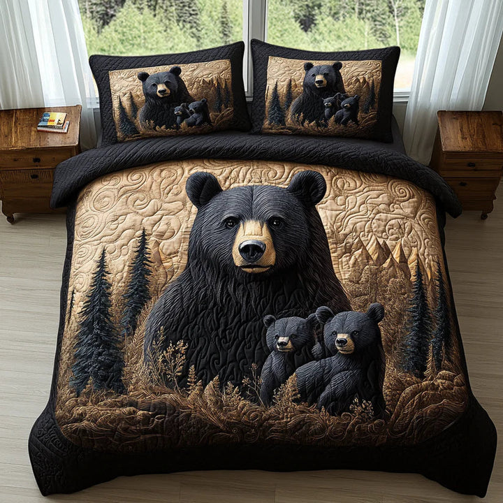 Juego de Cama Acolchado de 3 Piezas – Animales del Bosque