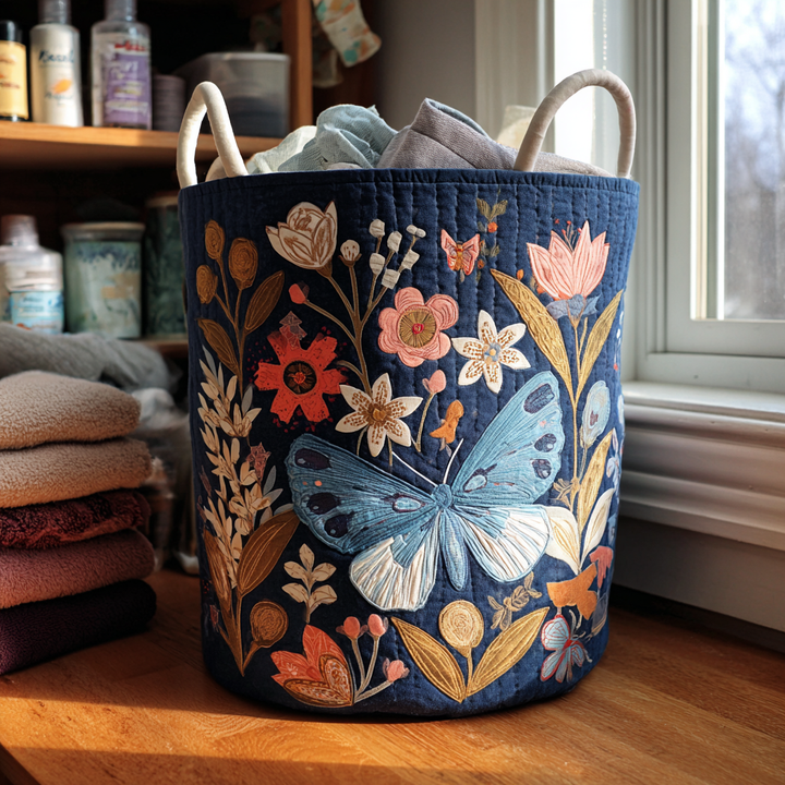 Cesta de Ropa Acolchada – con Estampado Floral NCU0PVL429