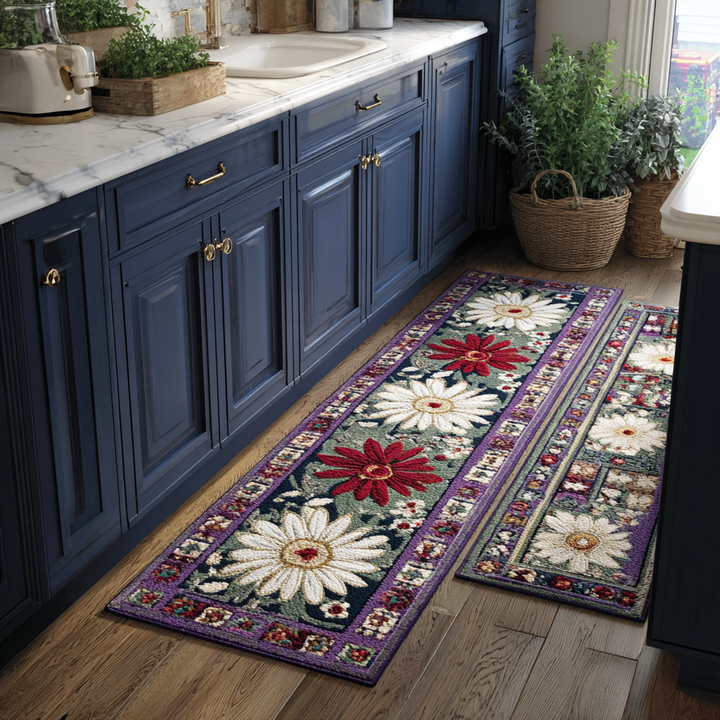 Tapete de Cocina Antideslizante – Tapete de Cocina con Flores Delicadas NCU0DK11084