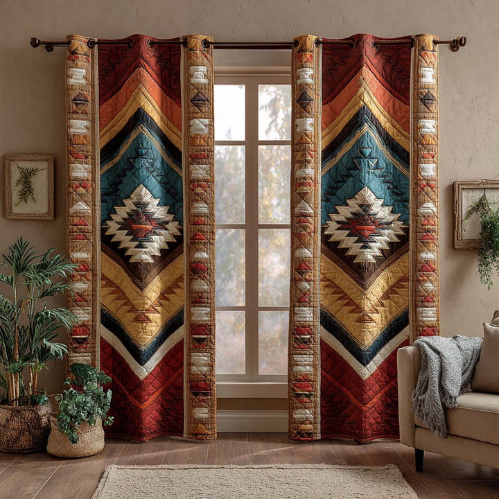 Cortinas Acolchadas – Meseta Azul Tribal NCU0XD1877