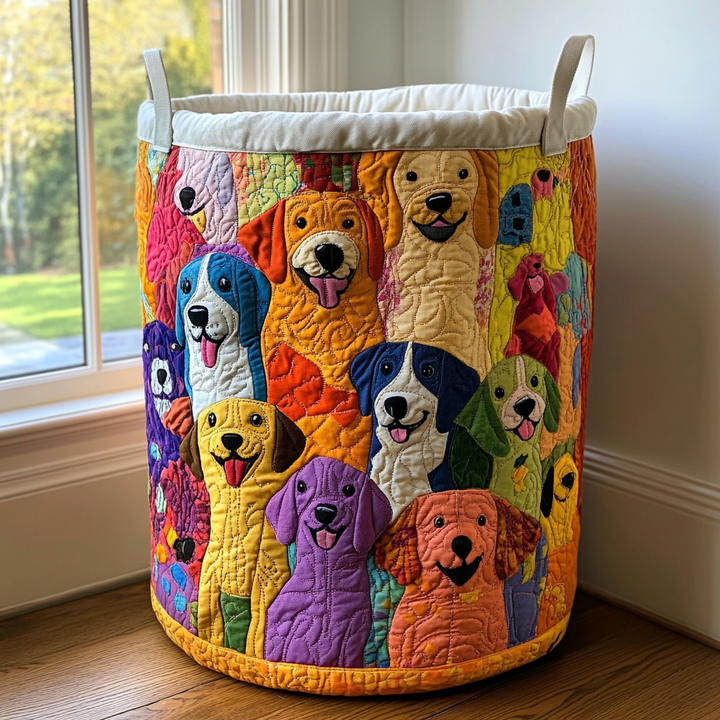 Cesta de Ropa Acolchada – con Perritos Alegres NCU0DDK1311