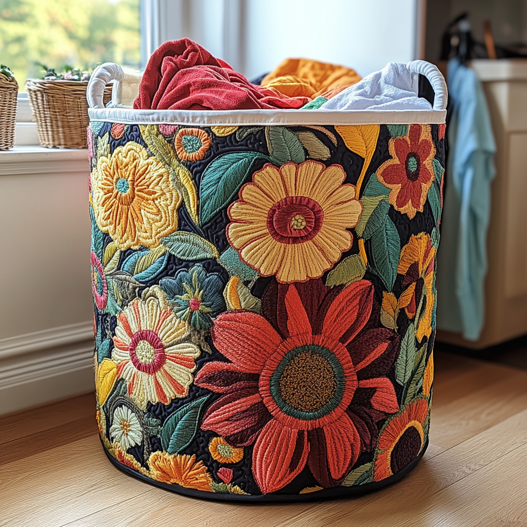 Cesta de Ropa Acolchada – con Estampado Floral NCU0DDK697