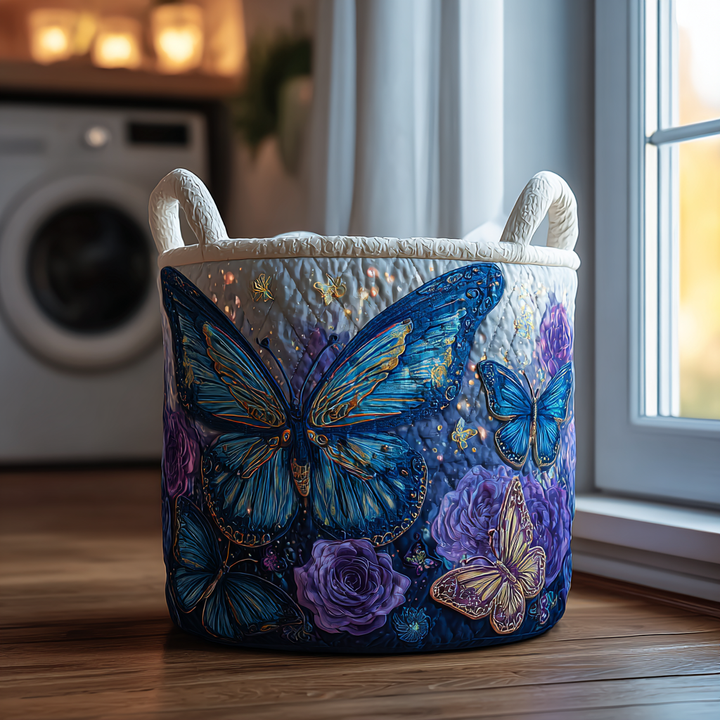 Cesta de Ropa Acolchada – con Mariposas y Flores NCU0PVL418