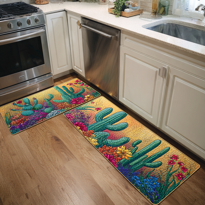 Tapete de Cocina Antideslizante – Camino de Cocina Cactus al Atardecer NCU0DK10925