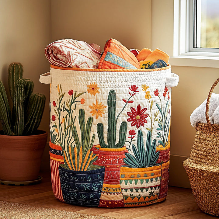 Cesta de Ropa Acolchada – con Cactus NCU0PVL652