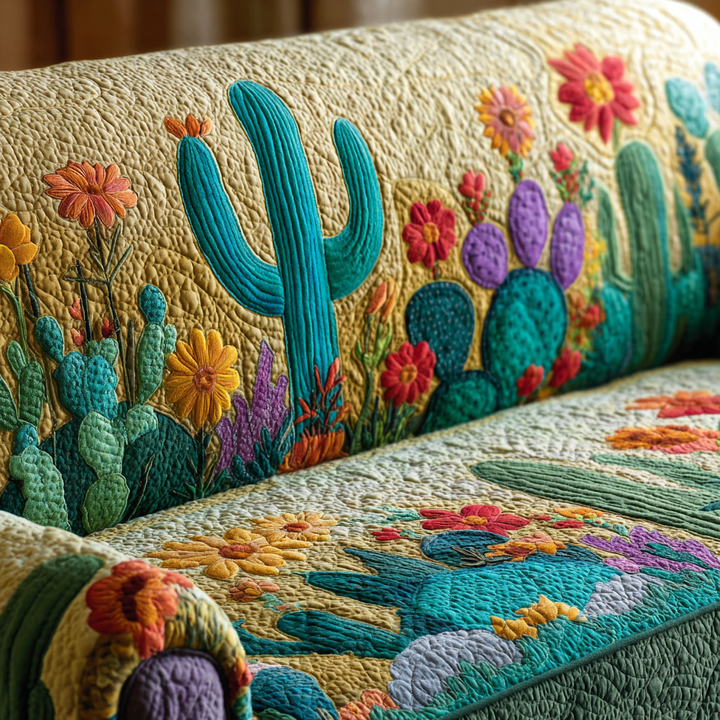 Funda de Sofá Acolchada – con Cactus al Atardecer NCU0DK10840