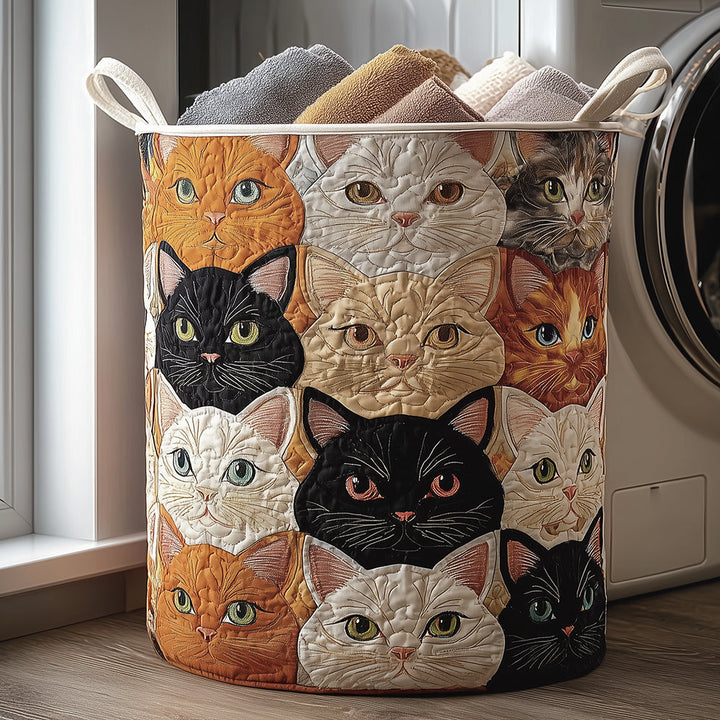 Cesta de Ropa Acolchada – con Gatos NCU0TH3110