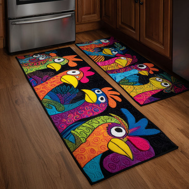 Tapete de Cocina Antideslizante – Gallinas y Flores NCU0DK11803