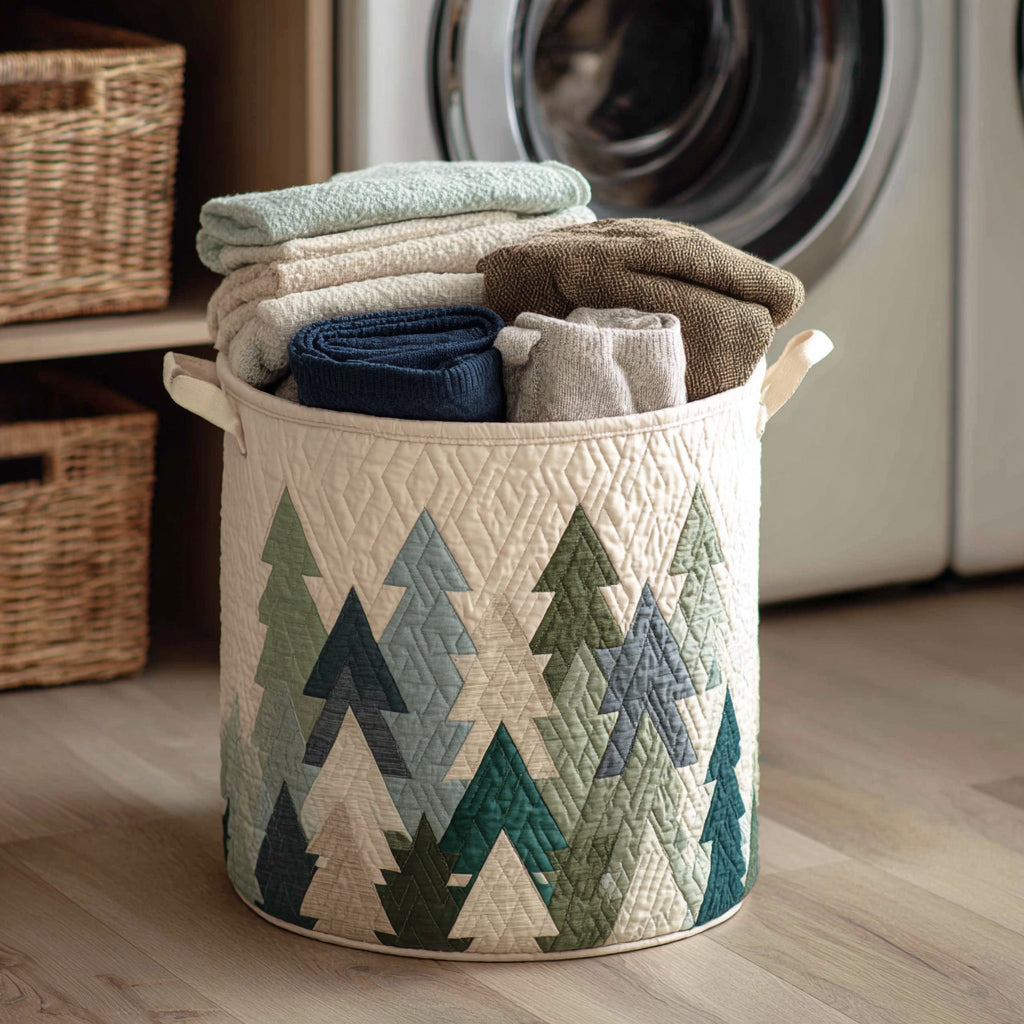 Cesta de Ropa Acolchada – con Estampado Navideño NCU0HNH071