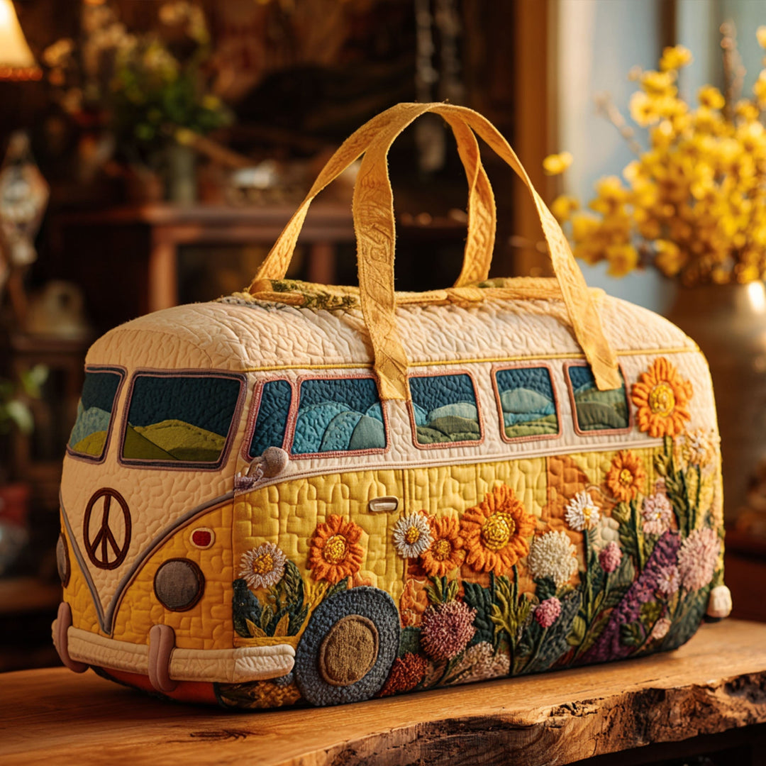 Bolso de Viaje Acolchado – Autobús con Flores