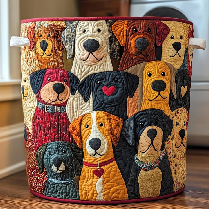 Cesta de Ropa Acolchada – con Perros Alegres NCU0DDK1309