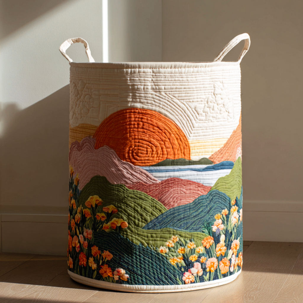 Cesta de Ropa Acolchada – con Diseño Floral NCU0PTT1190