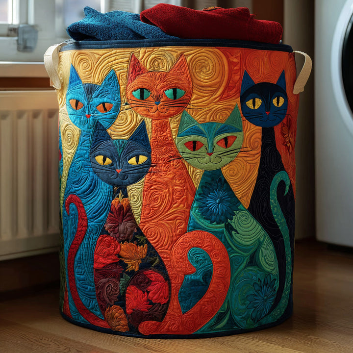 Cesta de Ropa Acolchada – con Gatos NCU0PVL680