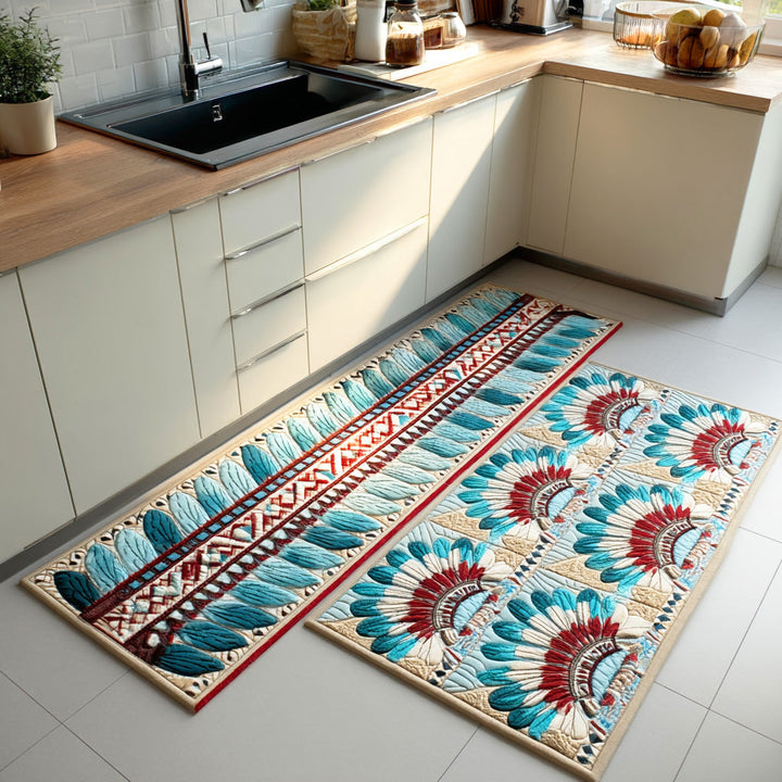 Tapete de Cocina Antideslizante – Corona de Plumas NCU0TD1433