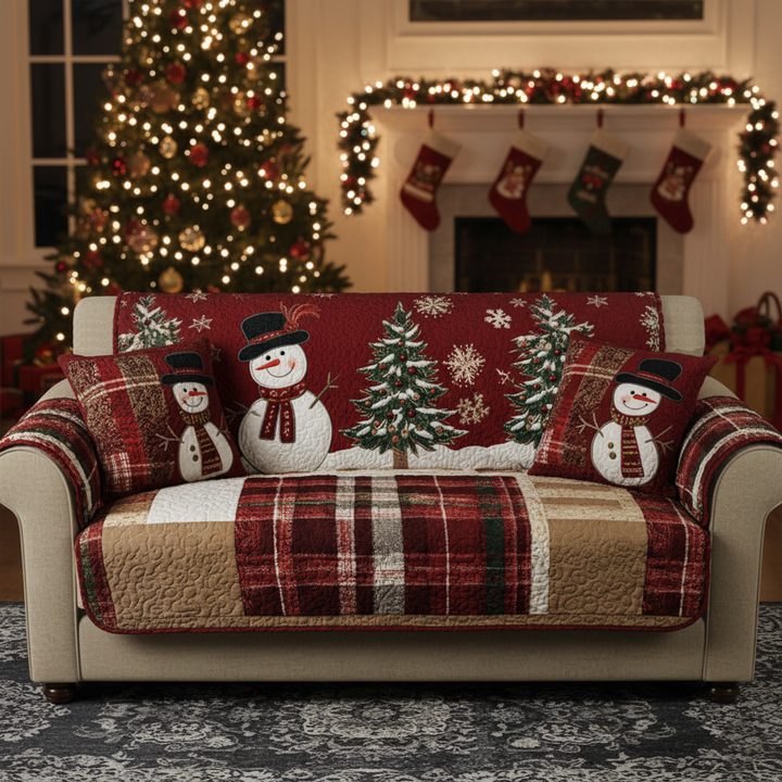 Funda de Sofá Acolchada – con Patrón Navideño NCU0PT9674