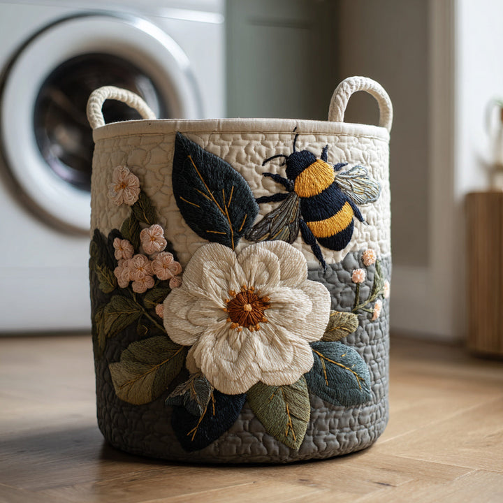Cesta de Ropa Acolchada – con Abejas y Flores NCU0HNH001