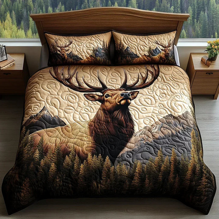 Juego de Cama Acolchado de 3 Piezas – Animales del Bosque