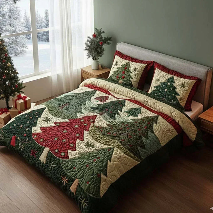 Juego de Cama Acolchado de 3 Piezas – Bosque de la Alegría