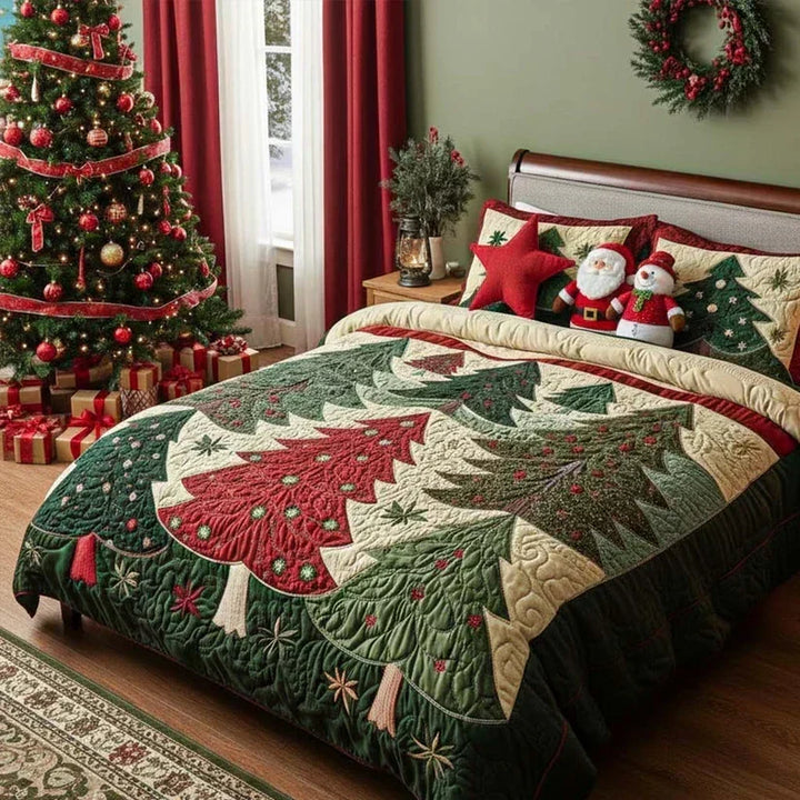 Juego de Cama Acolchado de 3 Piezas – Bosque de la Alegría