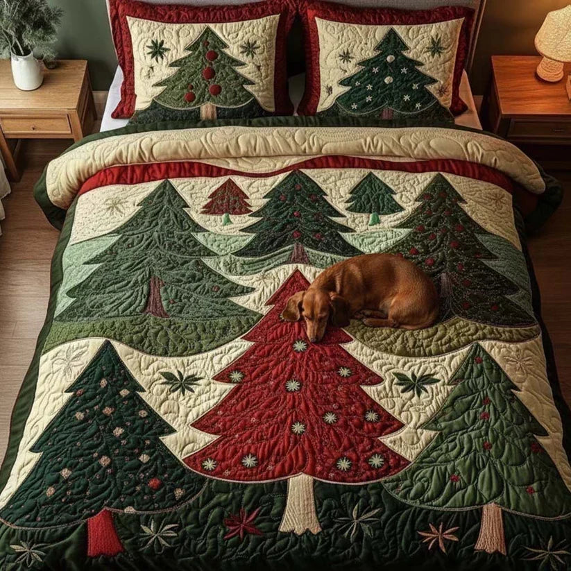 Juego de Cama Acolchado de 3 Piezas – Bosque de la Alegría
