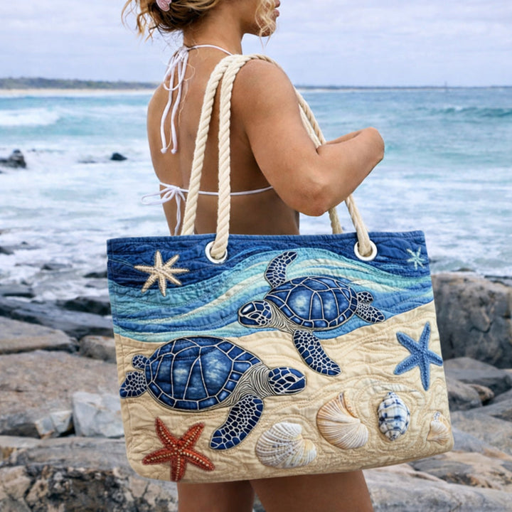 Bolso de Playa Hecho a Mano | Tortuga Escape al Océano