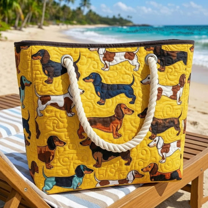 Bolso de Playa Hecho a Mano | Perro Salchicha