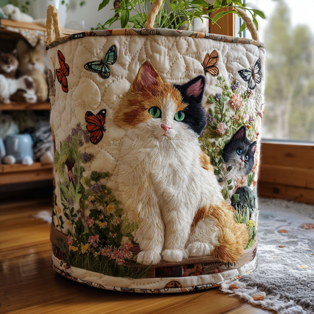 Cesta de Ropa Acolchada – con Diseño Floral NCU0PTT1939