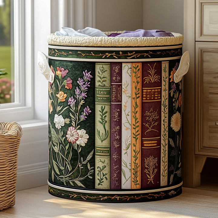 Cesta de Ropa Acolchada – con Libros y Jardín Florecido NCU0PVL466
