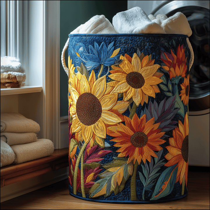 Cesta de Ropa Acolchada – con Pétalos Dorados NCU0TH2899