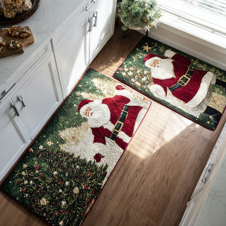 Tapete de Cocina Antideslizante – Navidad Papá Noel Dorado NCU0DV8494