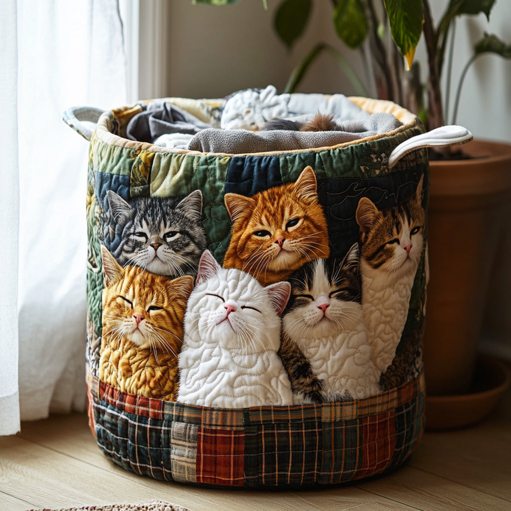Cesta de Ropa Acolchada – con Gatos NCU0DV852