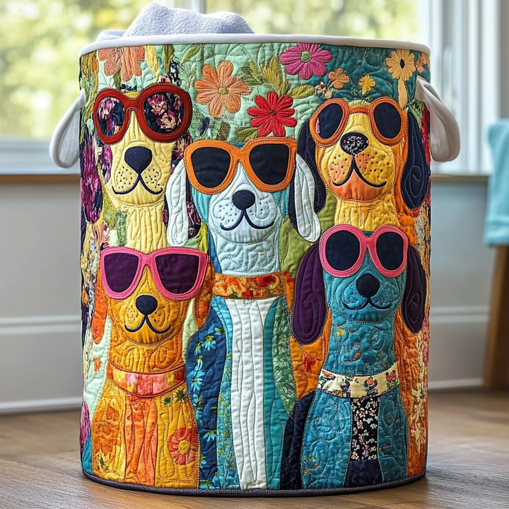 Cesta de Ropa Acolchada – con Perros Alegres NCU0DDK1307