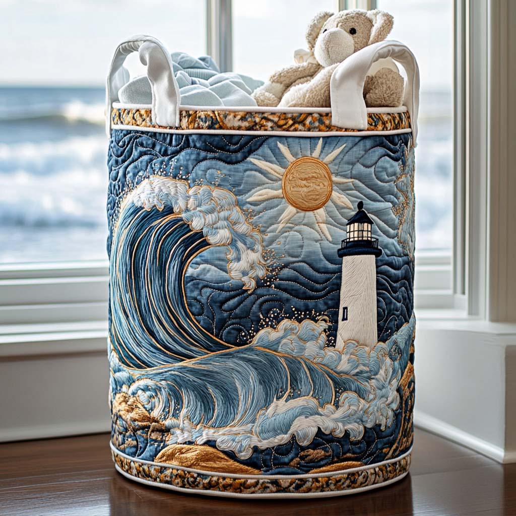 Cesta de Ropa Acolchada – con Faro junto al Mar NCU0QN010