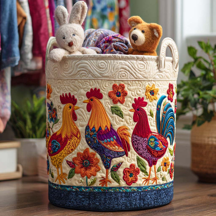 Cesta de Ropa Acolchada – con Gallinas de Campo NCU0NNT1184