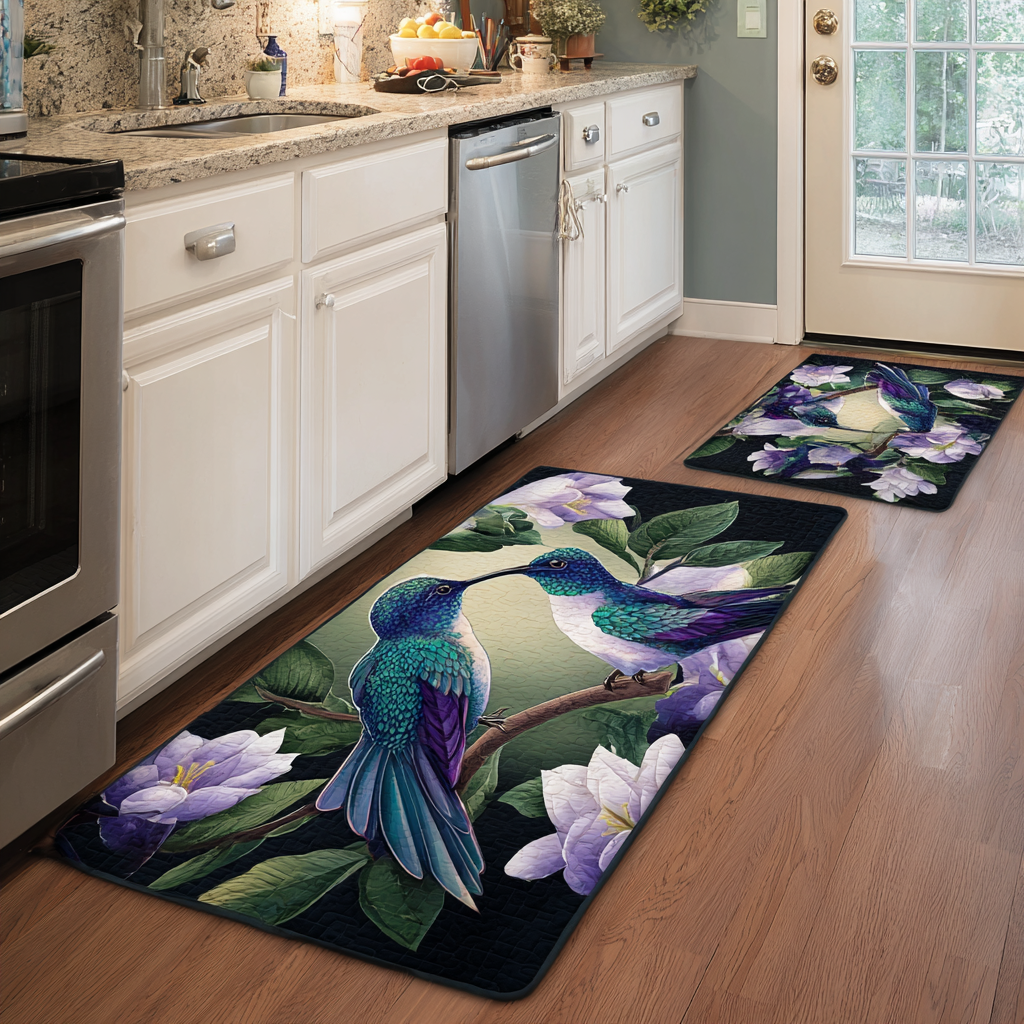 Tapete de Cocina Antideslizante – Colibrí y Flores NCU0DK10910